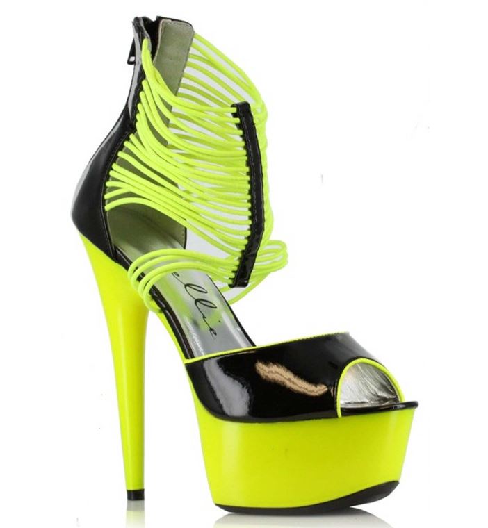 6 POUCES SANDALE ÈA PLATEFORME DE COULEURS NÉON - Ellie Shoes