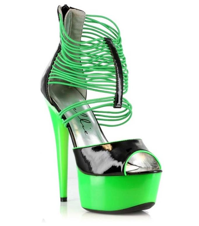 6 POUCES SANDALE ÈA PLATEFORME DE COULEURS NÉON - Ellie Shoes