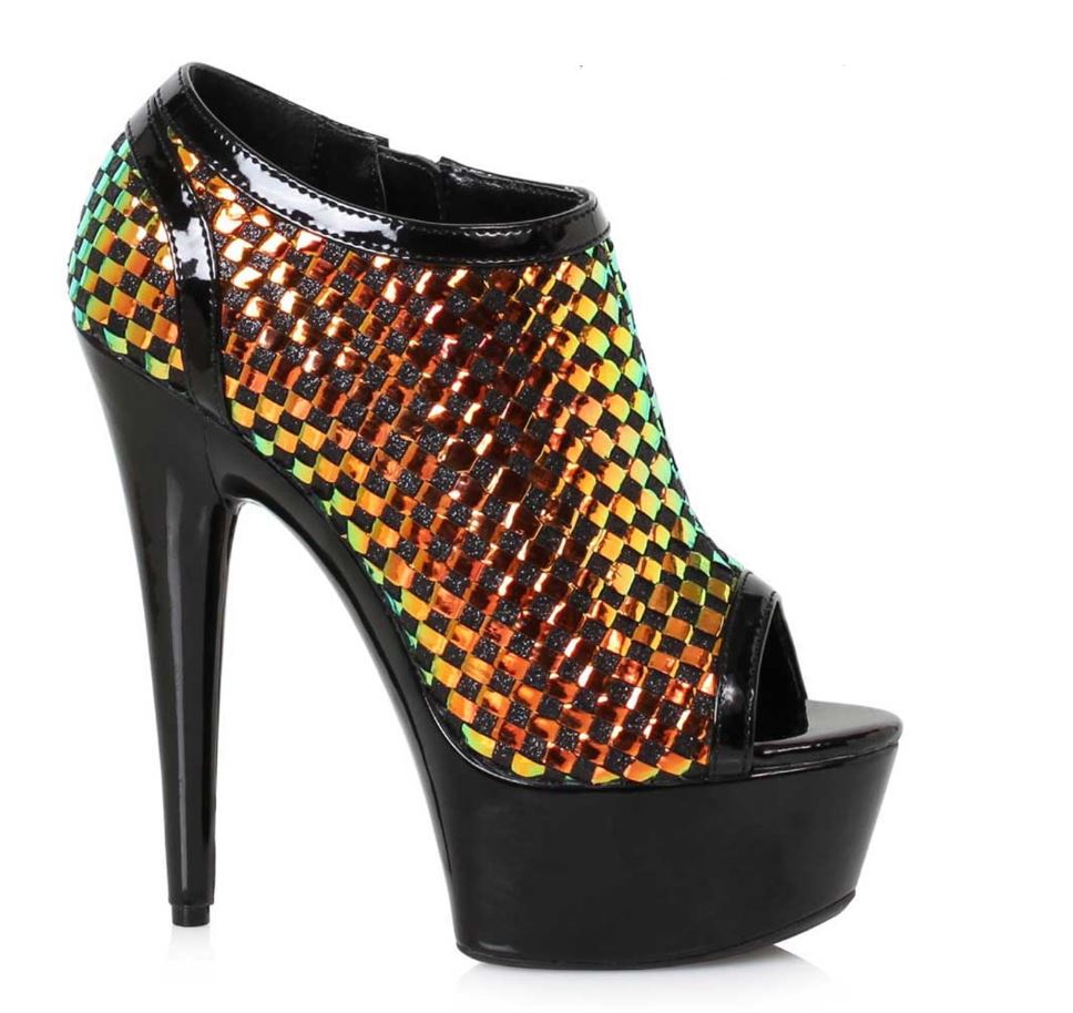 6 POUCES BOTTINES AVEC TISSAGES OR OU NOIR - Ellie Shoes