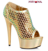 6 POUCES BOTTINES AVEC TISSAGES OR OU NOIR - Ellie Shoes