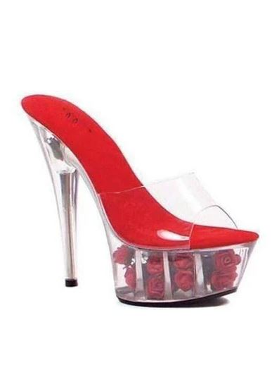 6 POUCES PLATEFORME REMPLIE DE ROSES AVEC SEMELLE COLORÉE - Ellie Shoes