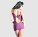 ROBE COTÉ EN FEUILLE- MAUVE- BEVERLY HILLS