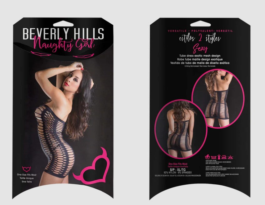 ROBE TUBE BANDE VERTICALE- NOIR - BEVERLY