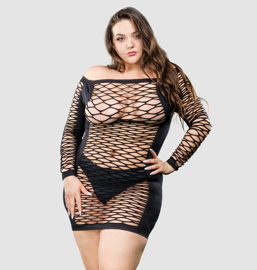 ROBE MANCHE LONGUE - NOIRE - BEVERLY