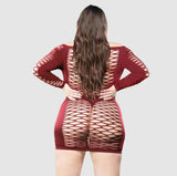 ROBE MANCHE LONGUE - BURGUNDY - QUEEN - BEVERLY HILLS