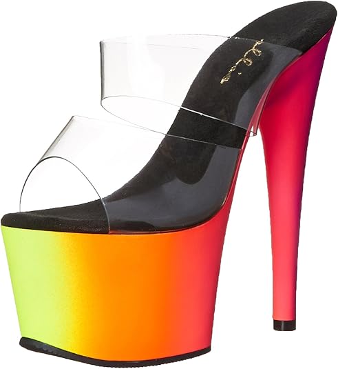 7 POUCES 2 STRAP SANDALE AVEC ARC-EN-CIEL DESIGN - Ellie Shoes