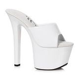 7 POUCES SANDALE MULE BLANCHE ET TRANSPARENTE - Ellie Shoes