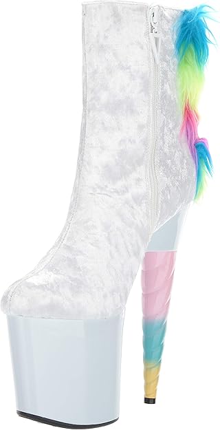 7 POUCES BOTTES PLATEFORME À TALON LICORNE AVEC FAUSSE FOURRURE - Ellie Shoes