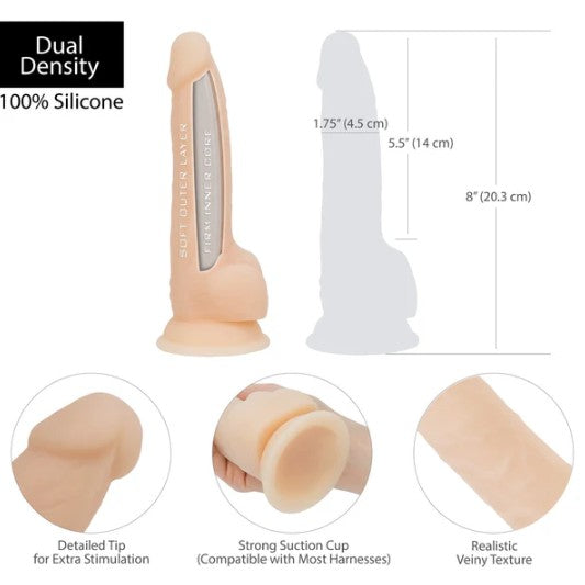 NAKED ADDICTION - 8'' DUAL DENSITY DONG - VANILLE