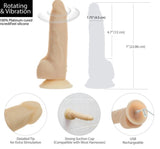 NAKED ADDICTION - 7'' ROTATING & VIBRATION DILDO WITH REMOTE CONTROL - VANILLE
