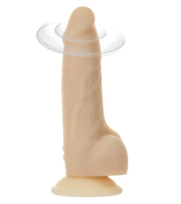 NAKED ADDICTION - 7'' ROTATING & VIBRATION DILDO WITH REMOTE CONTROL - VANILLE