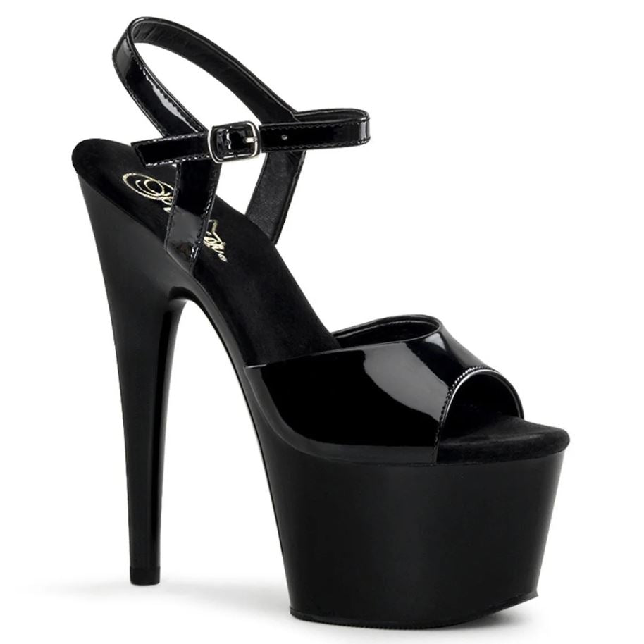 7 POUCES SANDALE VINYLE AVEC STRAP NOIR - PLEASER