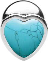 TURQUOISE HEART LARGE ANAL PLUG