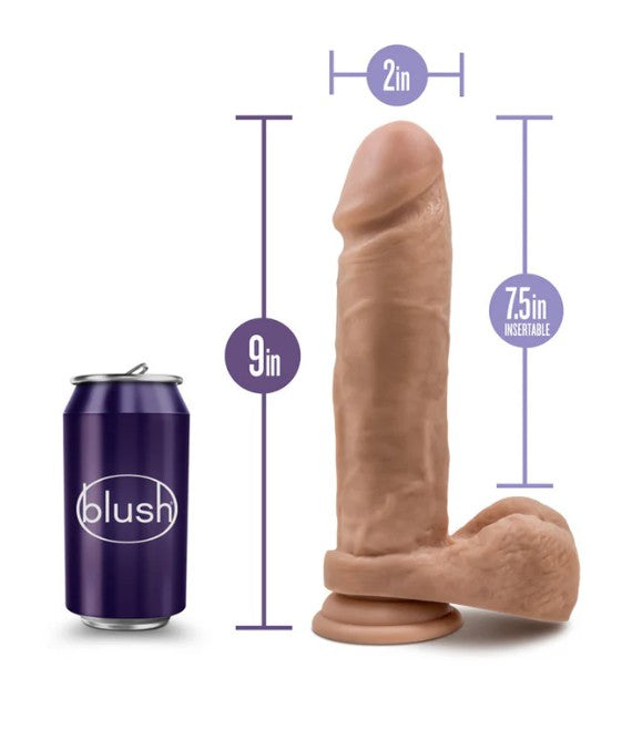 AU NATUREL - 9 INCH DILDO WITH SUCTION CUP - MOCHA