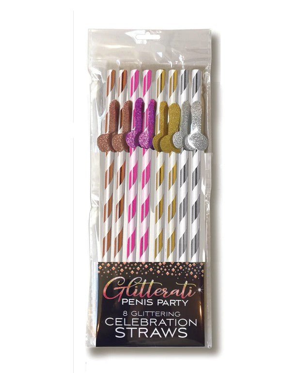 GLITTERATI PENIS PARTY TALL STRAWS