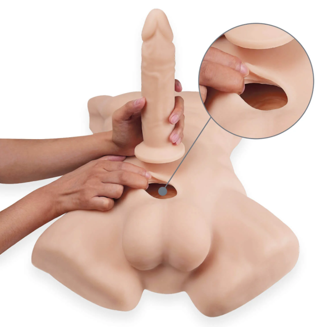 APOLLO LARGE FLESH (TORSO + DILDO D03 7" - SILEX D