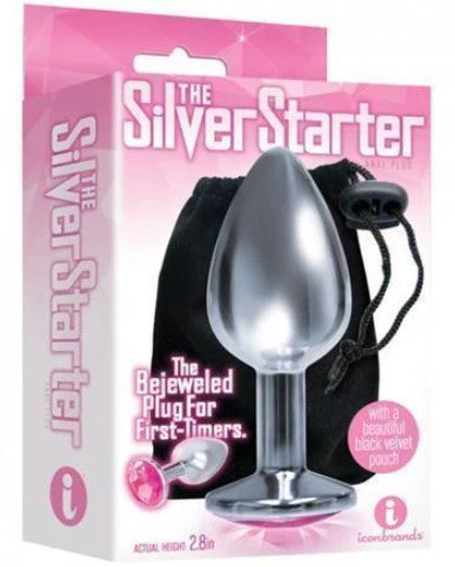 THE SILVER STARTER-  BEJEWELED STAINLESS STEEL PLUG