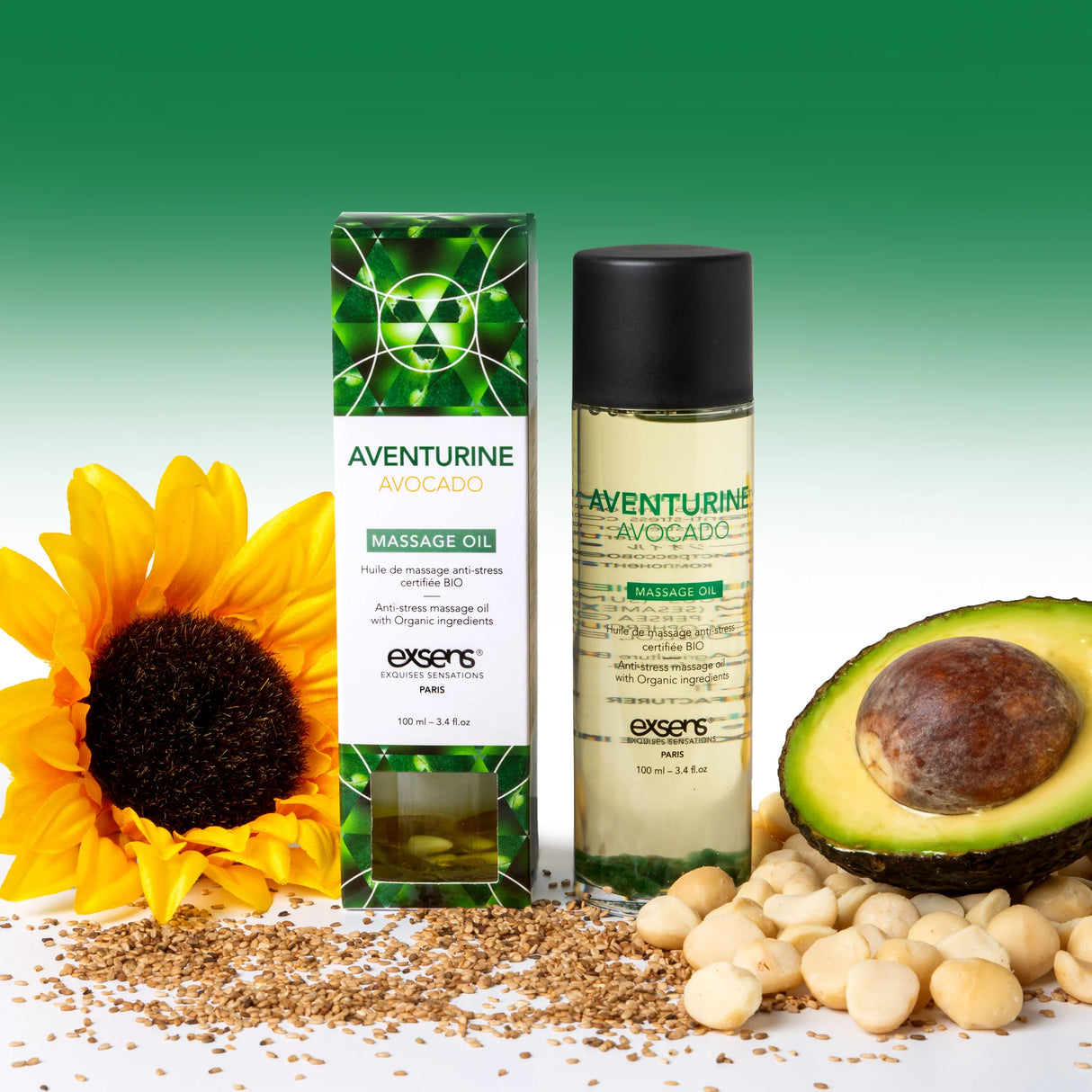 HUILE MASSAGE - AVENTURINE AVOCADO -EXSENS
