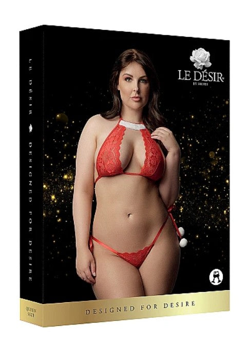 SNOW ANGEL LACE LINEGRIE SET - RED - OSX