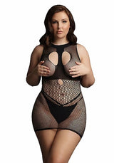 LE DÉSIR - DUO NET OPEN CUP MINI DRESS - PLUS SIZE