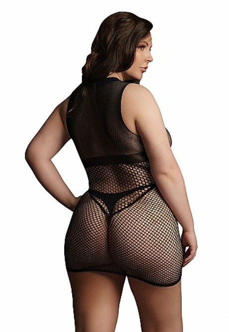LE DÉSIR - DUO NET OPEN CUP MINI DRESS - PLUS SIZE