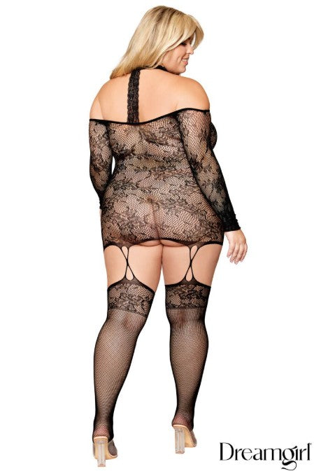 REVERSIBLE LACE GARTER DRESS - QUEEN - DREAMGIRL