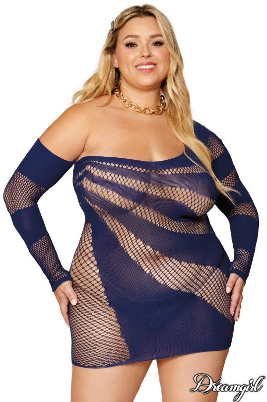 ROBE EN FILET ASYMÉTRIQUE - DREAMGIRL