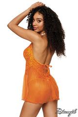 BABYDOLL BRODERIE MARGUERITE ORANGE - OS & QUEEN - DREAMGIRL