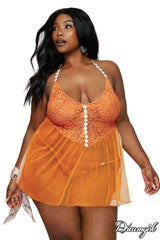 BABYDOLL BRODERIE MARGUERITE ORANGE - OS & QUEEN - DREAMGIRL