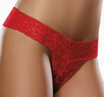 DG1376 - THONG EN DENTELLE - ROUGE