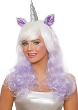 DREAMGIRL- PERRUQUE LICORNE BLANCHE ET MAUVE
