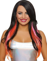 EXTENSIONS CHEVEUX MULTICOLORE ORANGE ET ROSE