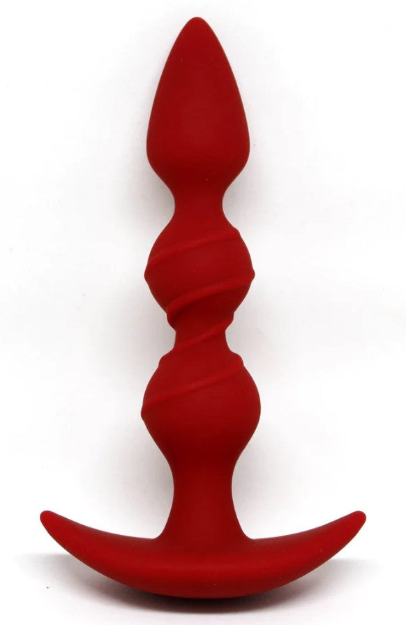 SPIRAL SILICONE ANAL BEADS-RED