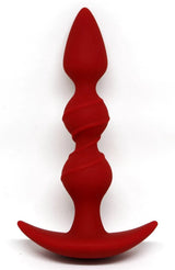 SPIRAL SILICONE ANAL BEADS-RED