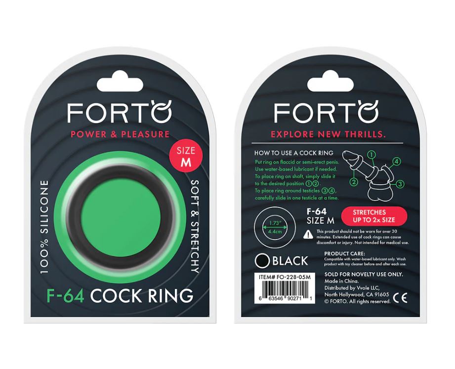 F-64 : 45MM 100% SILICONE WIDE BLACK -FORTO