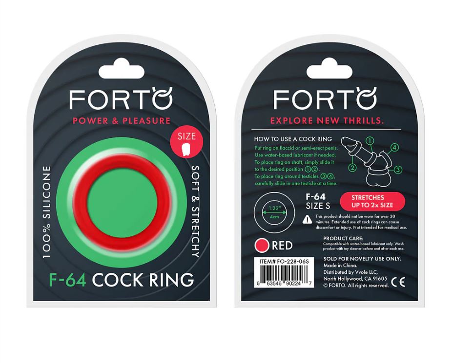 F-64 :50MM 100% SILICONE RING WIDE RED- FORTO