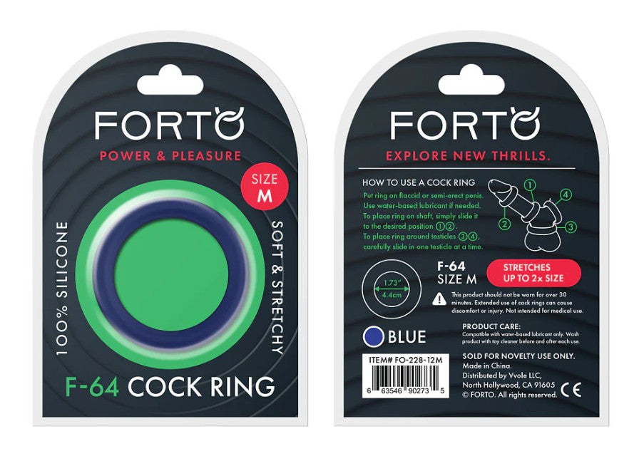 F-64 : 45 MM 100% SILICONE RING WIDE BLUE FORTO