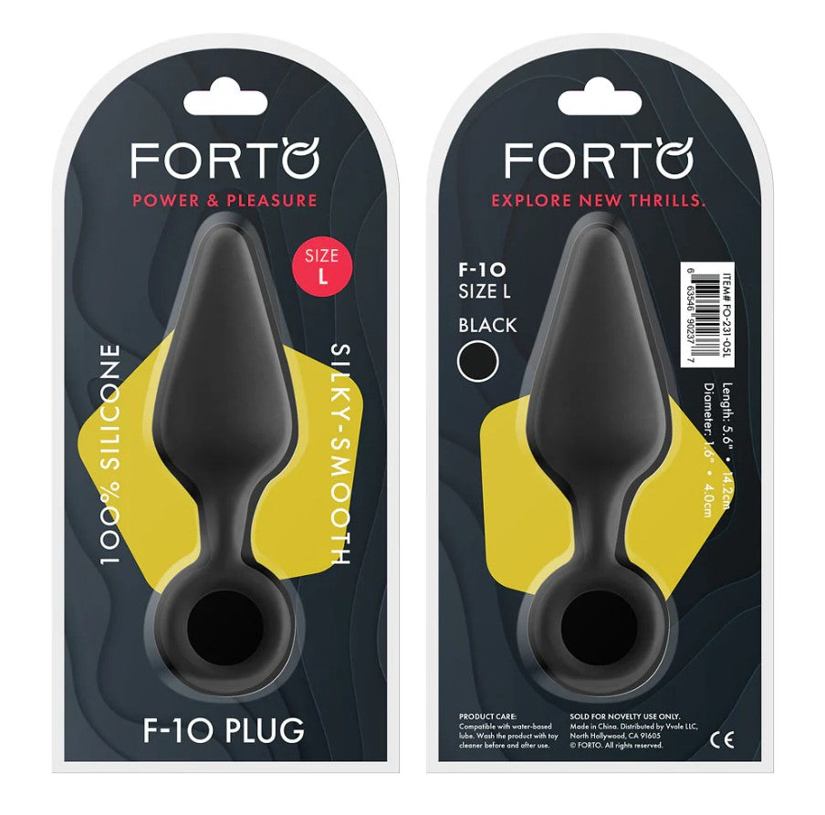 F-10 : SILICONE PLUG - BLACK - LARGE - FORTO