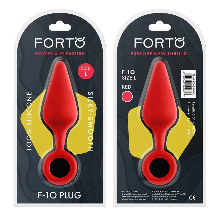 F-10 : SILICONE PLUG - RED - LARGE - FORTO