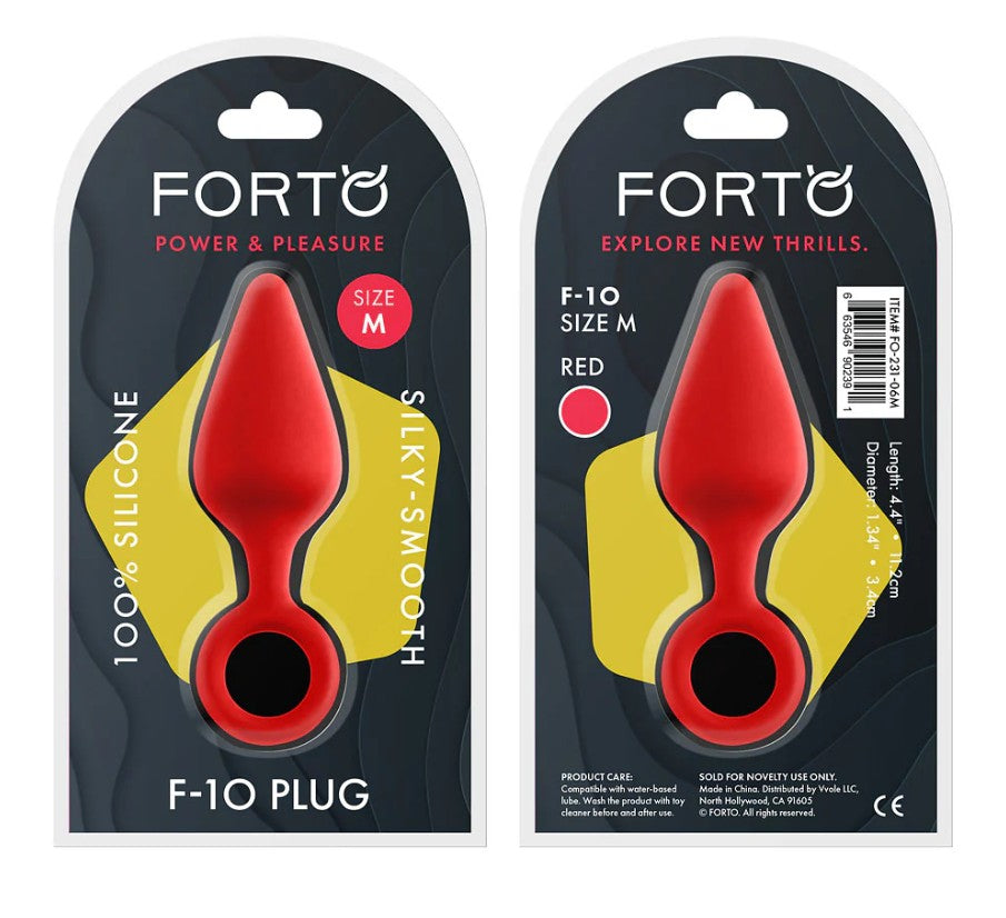 F-10 : SILICONE PLUG - RED - MEDIUM - FORTO