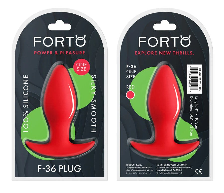 F-36: 100% SILICONE PLUG - MEDIUM - RED - FORTO