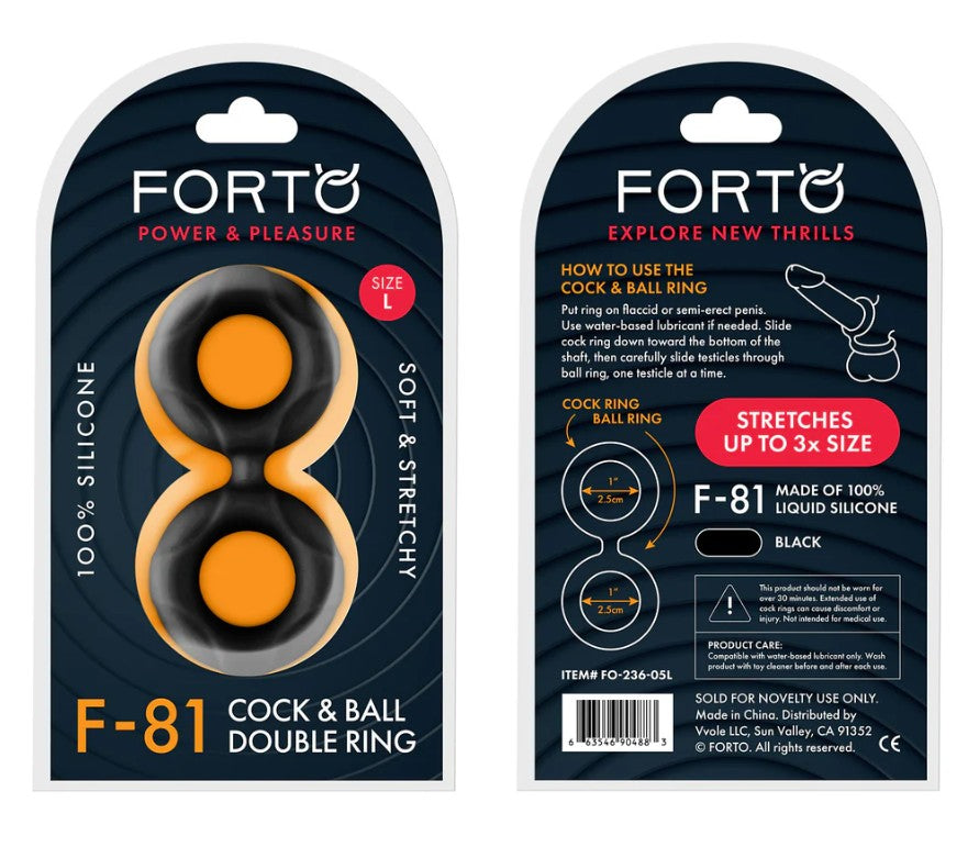 F-81 DOUBLE RING- 51MM - BLACK
