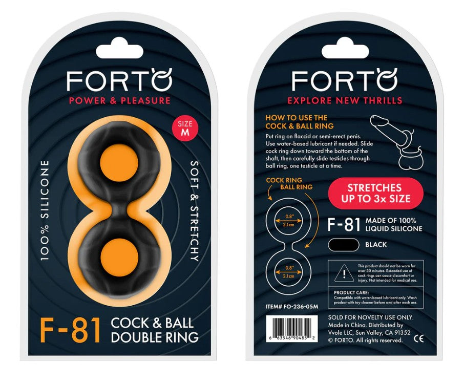 F-81 DOUBLE RING- 44MM - BLACKM - BLACK