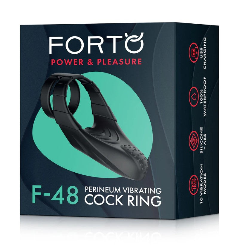 F-48 VIBRATING PERIMEUM C-RING DOUBLE - BLACK