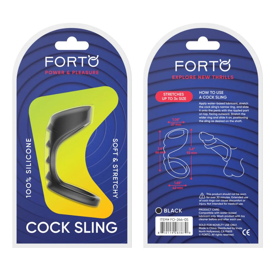 F-45 - TEXTURED BRIDGE COCKSLING - BLACK - FORTO