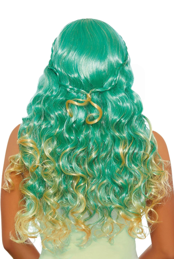 LONG WAVY GREEN/HONEY PERRUQUE