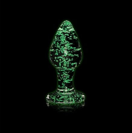 GLASS MED BUTT PLUG - GLOW IN THE DARK - OUCH!
