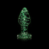 GLASS MED BUTT PLUG - GLOW IN THE DARK - OUCH!