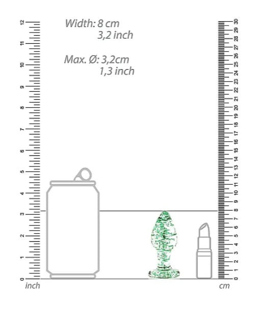 GLASS MED BUTT PLUG - GLOW IN THE DARK - OUCH!