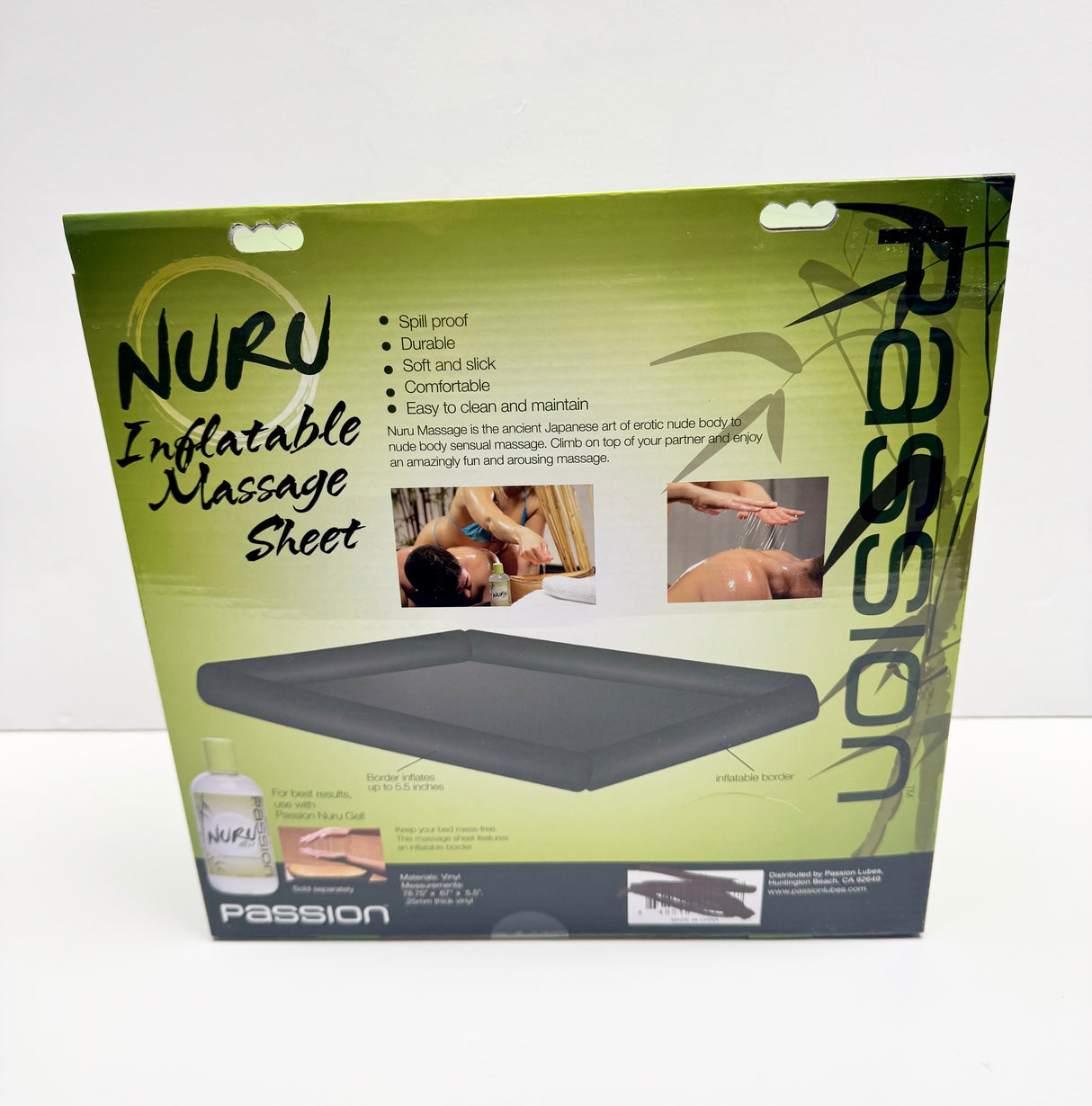ENSEMBLE NURU - GALON DE NURU AVEC LIT DE MASSAGE GONFLABLE